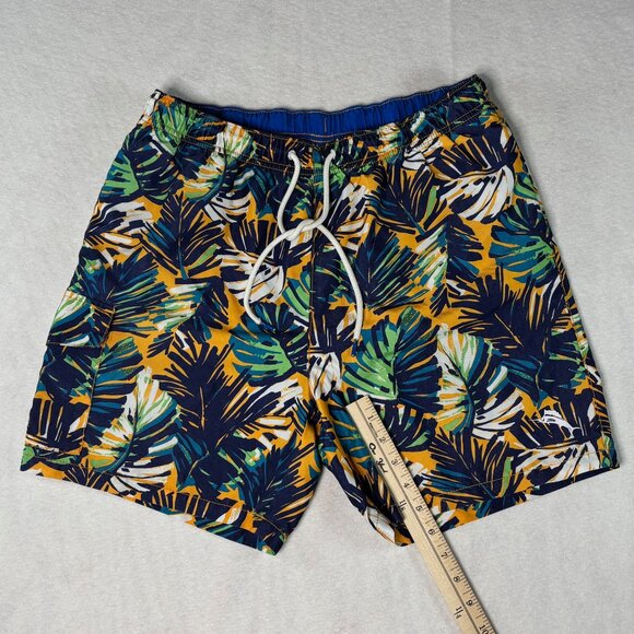 Tommy Bahama Men’s Swim Trunks Lined Shorts Size Med Hawaiian Print Palm Trees - Picture 4 of 9